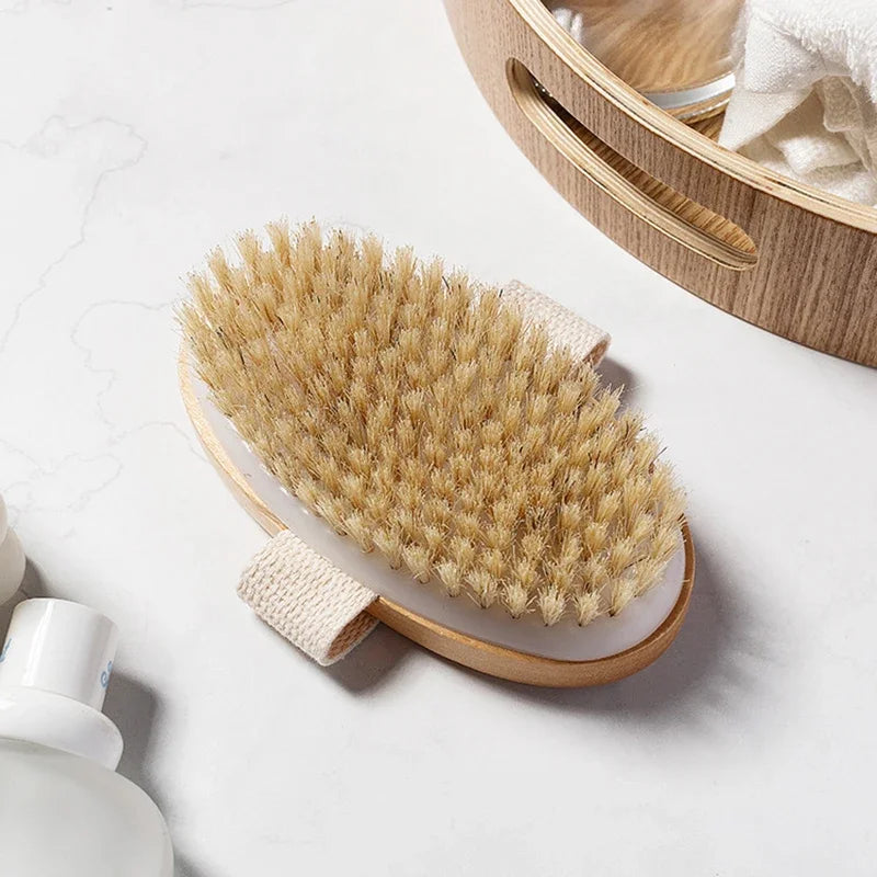 Natural Soft Bristle Brush for Wet & Dry Body Brushing/Exfoliating