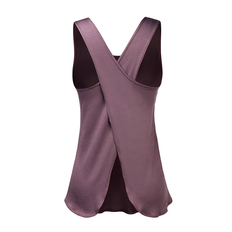 Seamless Cross-Back Yoga Shirt – Breathable & Quick-Dry