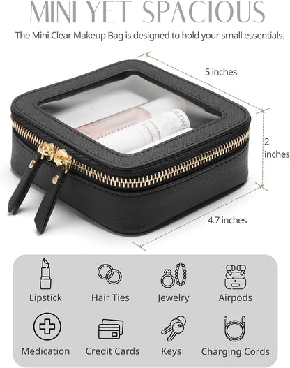 Mini Clear Leather Storage Bag