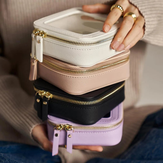 Mini Clear Leather Storage Bag