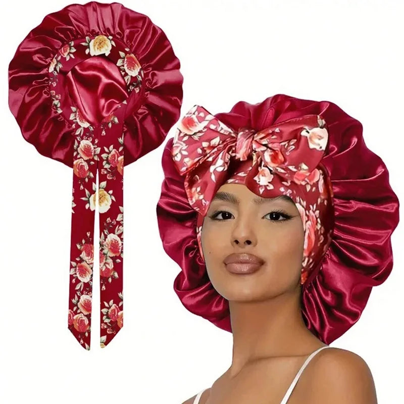 Lush Satin Tie-Front Beauty Bonnet