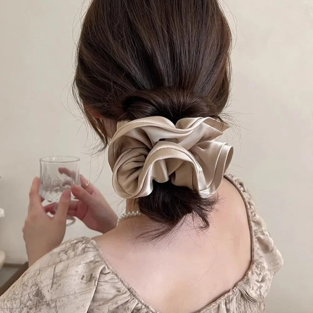 Jumbo Satin Hair Ties – Luxurious Ruffle Design