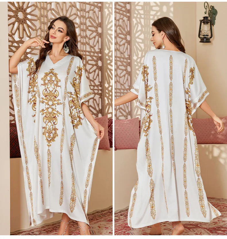 Elegant Middle Eastern–Style Flowy Night Gown