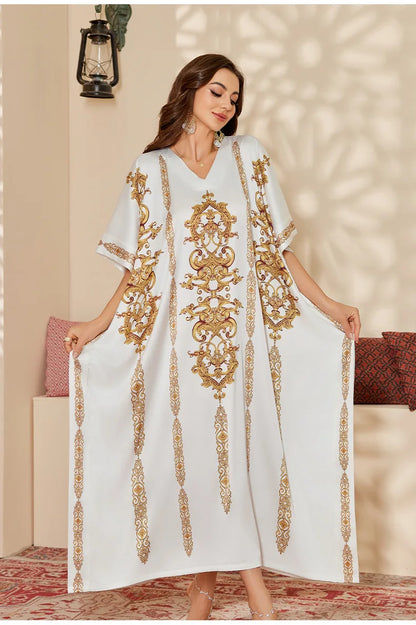 Elegant Middle Eastern–Style Flowy Night Gown