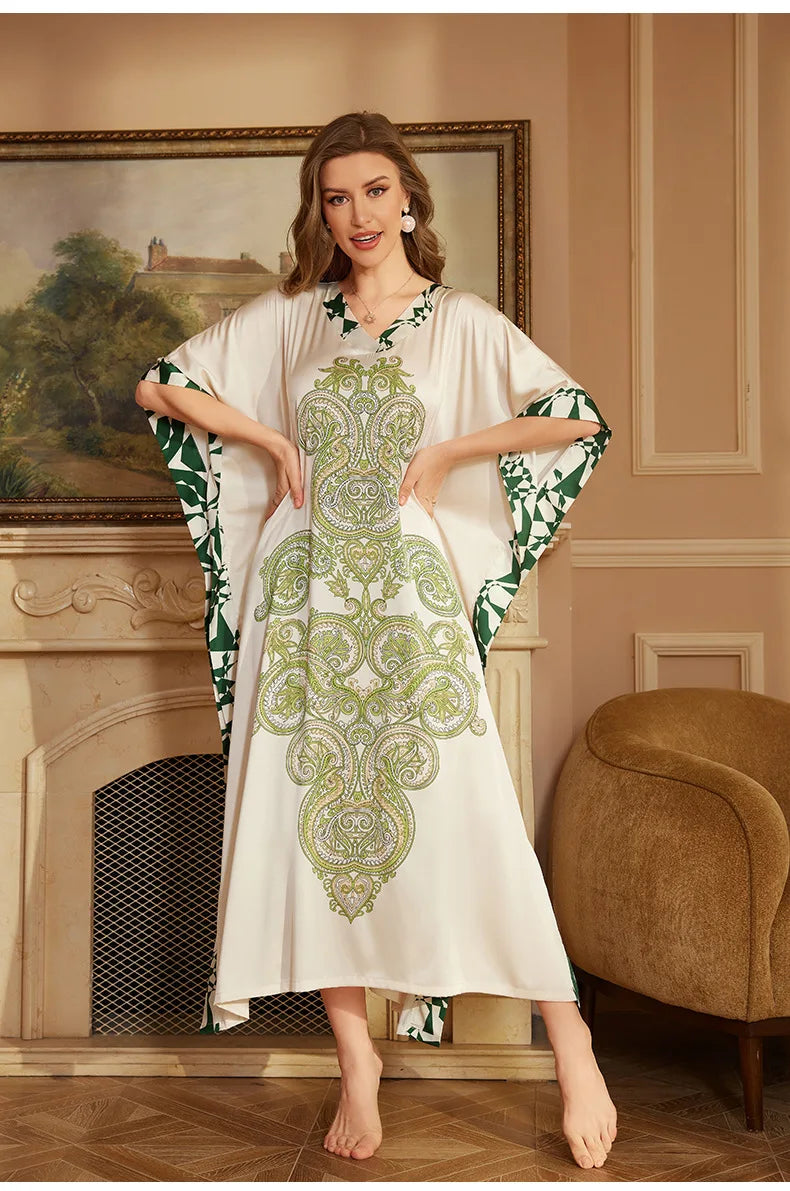 Elegant Middle Eastern–Style Flowy Night Gown
