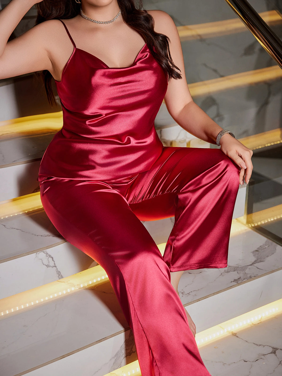 Curvy Lush Satin Grace Lounge Set