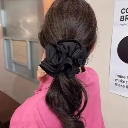 Jumbo Satin Hair Ties – Luxurious Ruffle Design