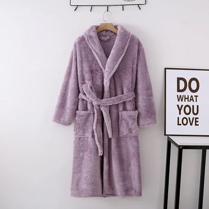 Winter Flannel Cloud Bathrobe – Thickened Cozy Home Robe
