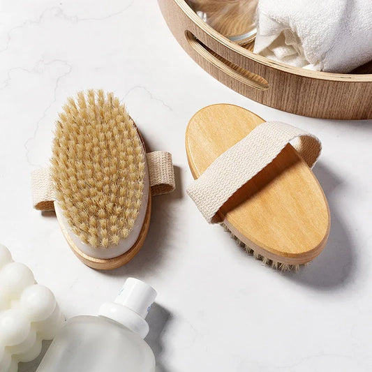 Natural Soft Bristle Brush for Wet & Dry Body Brushing/Exfoliating