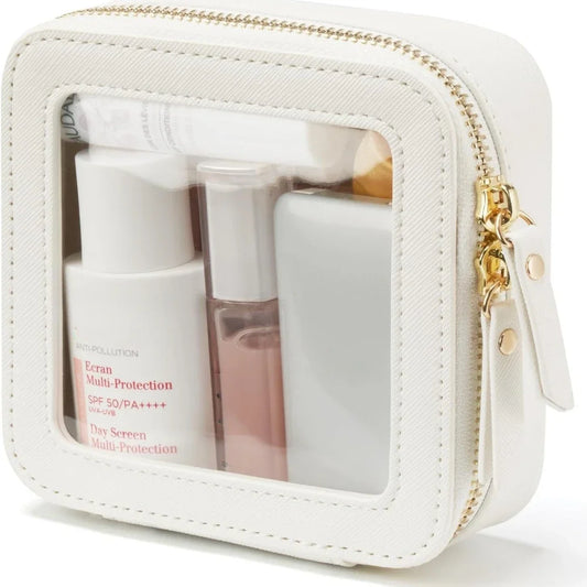 Mini Clear Leather Storage Bag