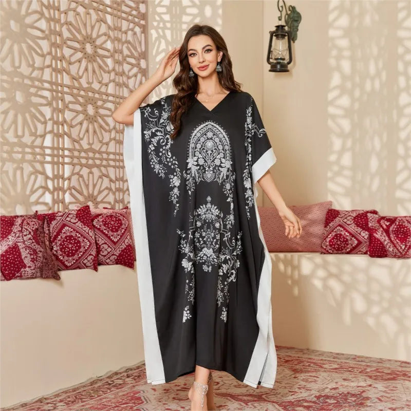 Elegant Middle Eastern–Style Flowy Night Gown