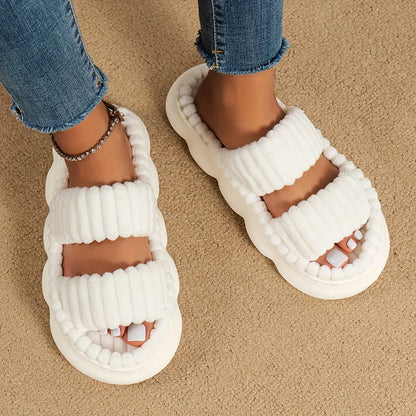 Autumn Slippers Open-Toe Cross Band