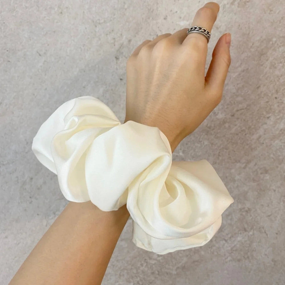 Oversized Silk Scrunchies – Luxurious Chiffon Elastic Hair Ties