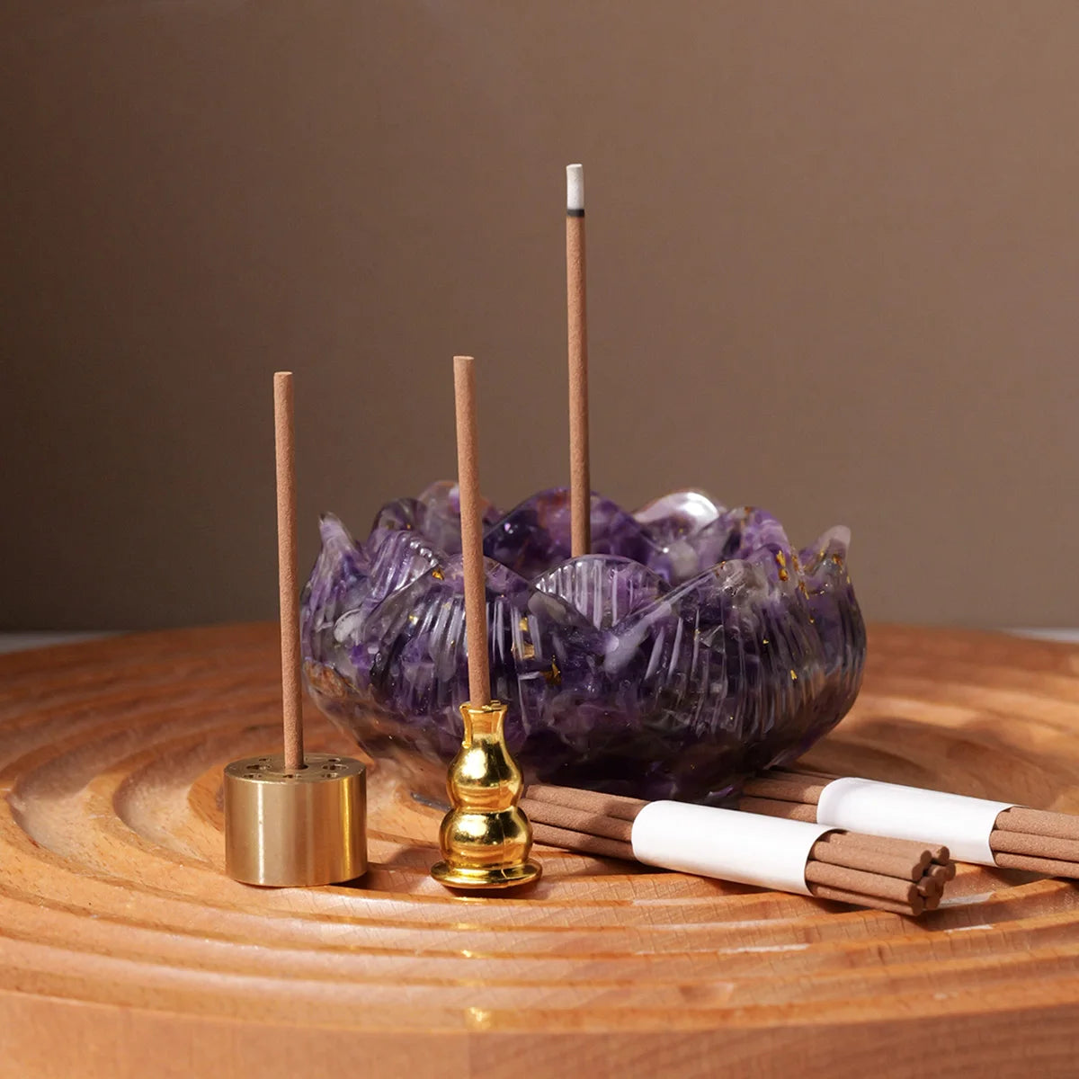 Natural Crystal Lotus Bowl - Incents Kit