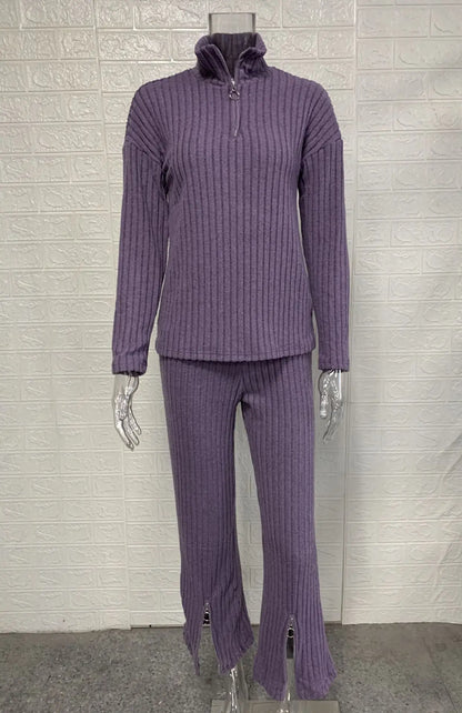 Warm zipper lounge set