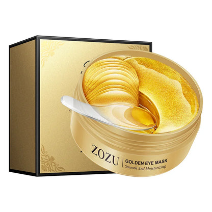 Gold-Accented Eye Mask Patches – 60pcs, Hydrating & Brightening