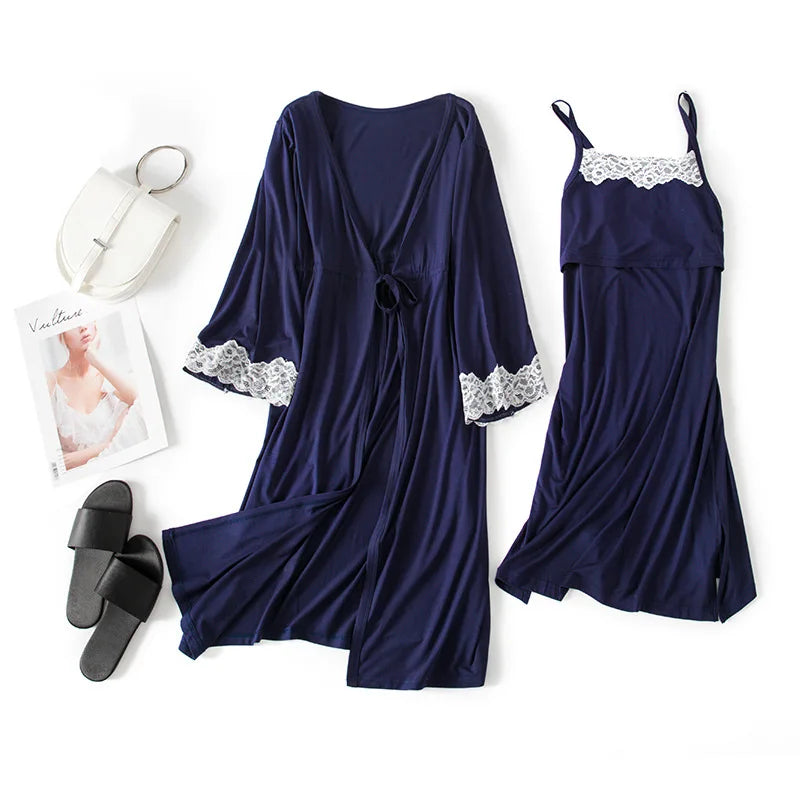 Lush Bloom Nursing Robe & Gown Set