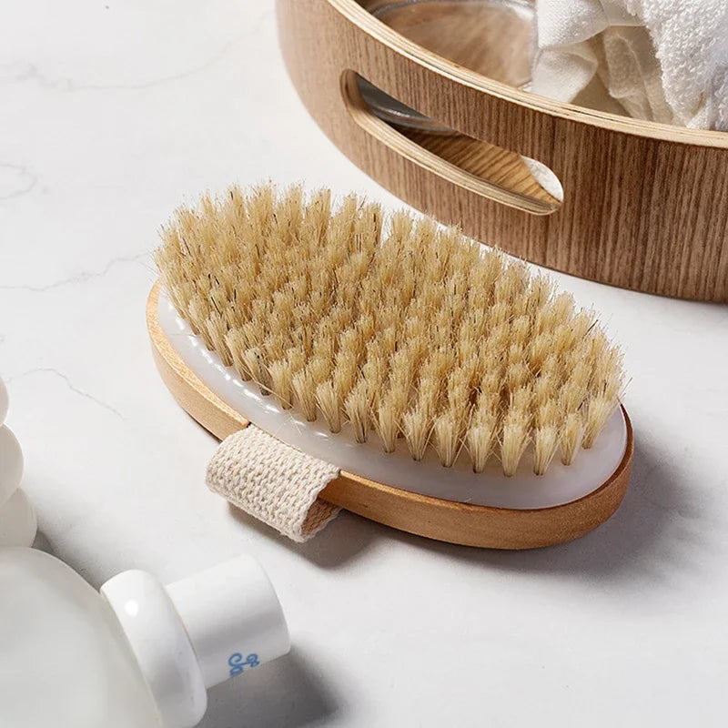 Natural Soft Bristle Brush for Wet & Dry Body Brushing/Exfoliating