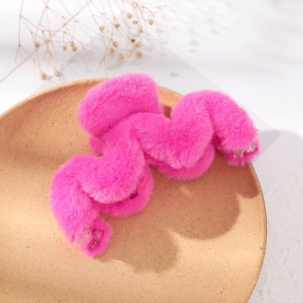 Large Plush Hair Claw Clip