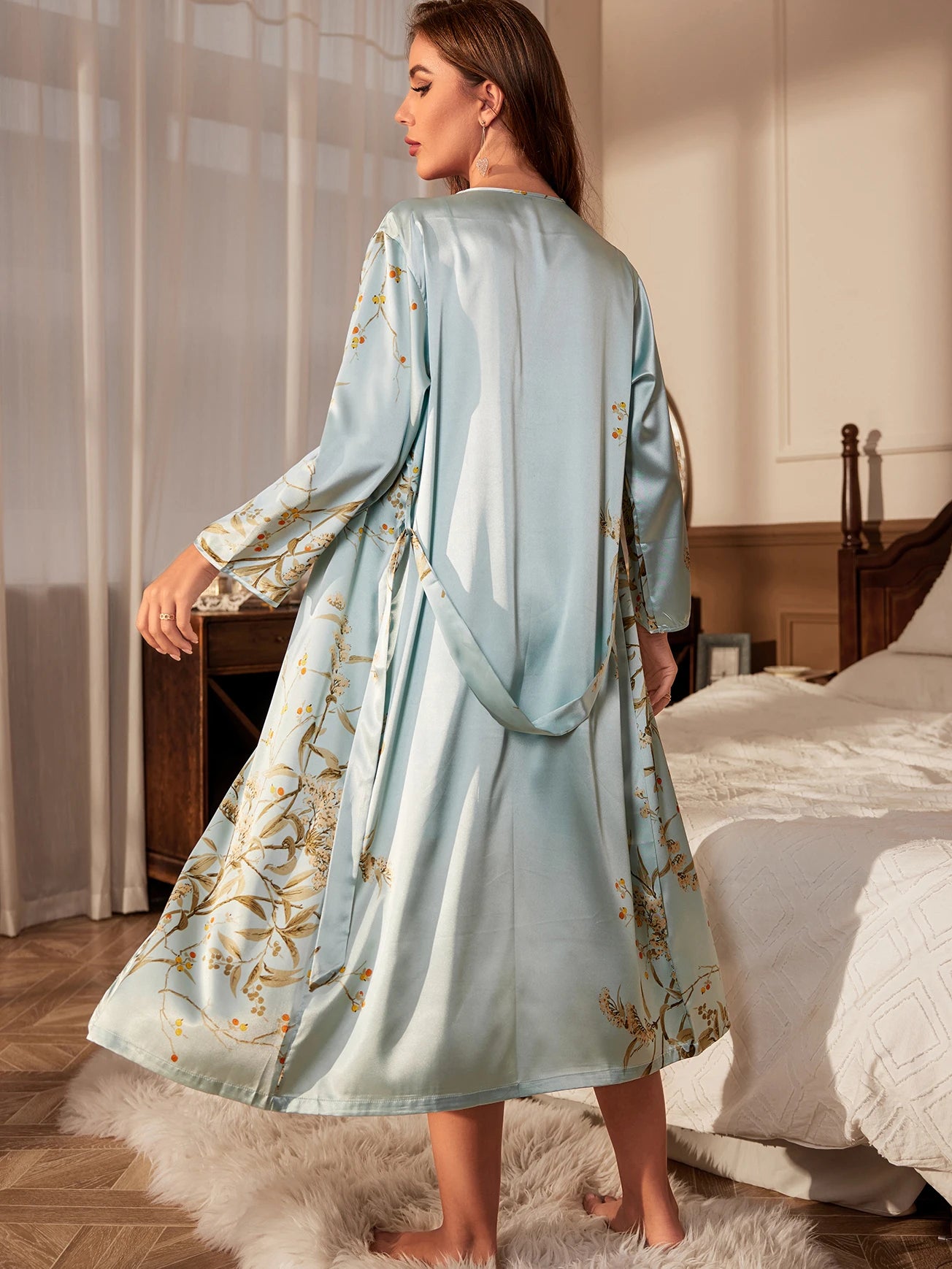 Luxe 2 piece Night Robe Slip Dress