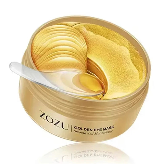 Gold-Accented Eye Mask Patches – 60pcs, Hydrating & Brightening