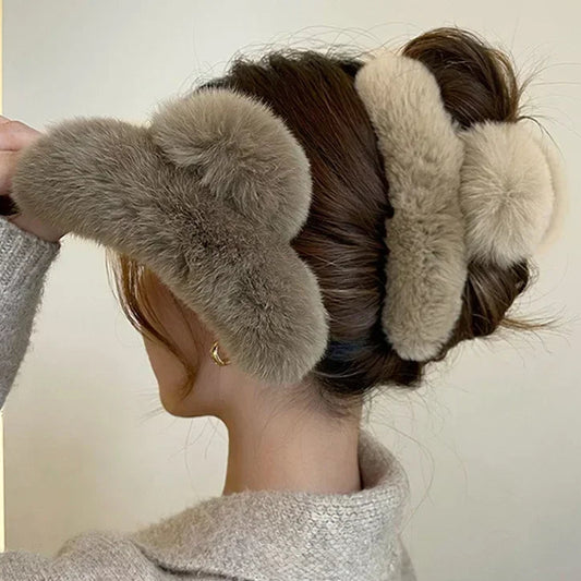 Plush Fur Hair Claw Clip