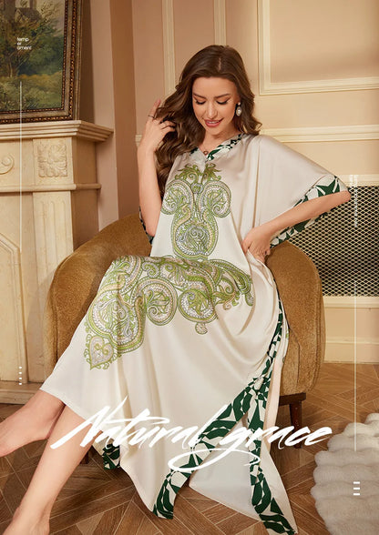 Elegant Middle Eastern–Style Flowy Night Gown