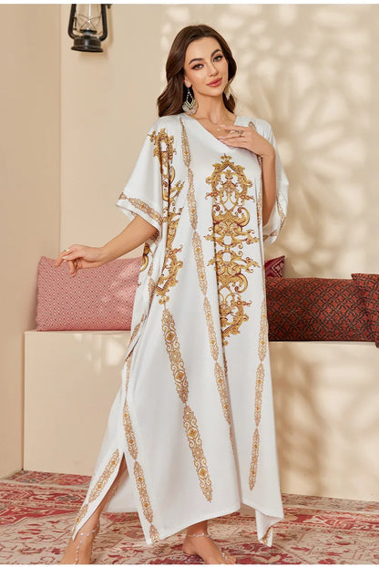 Elegant Middle Eastern–Style Flowy Night Gown