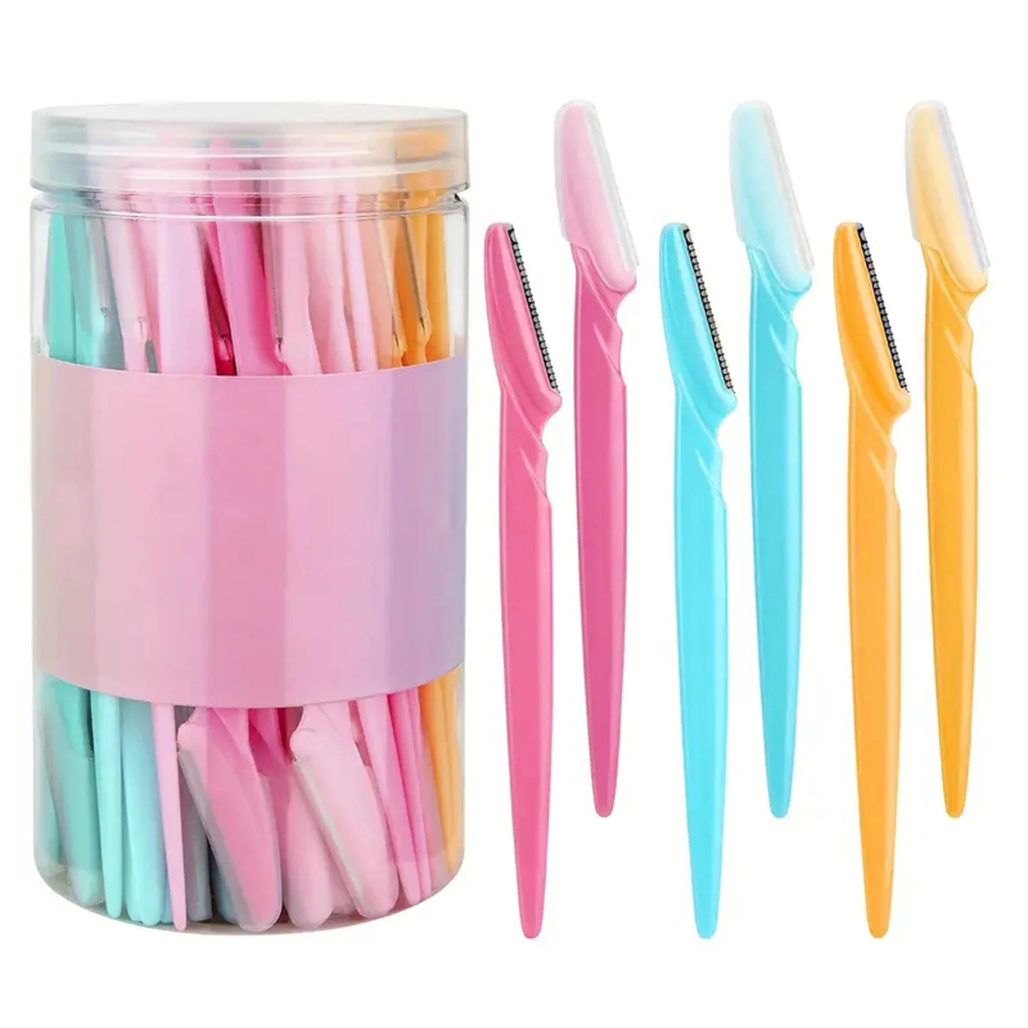 40pcs Brow & Face Razors – Black or Multicolor