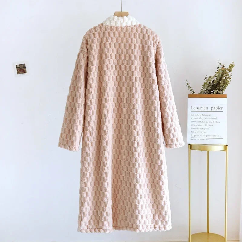 Bubble Cloud Cotton Plush Flannel Robe