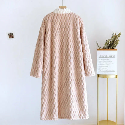 Bubble Cloud Cotton Plush Flannel Robe