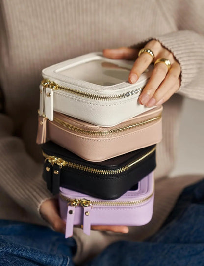 Mini Clear Leather Storage Bag