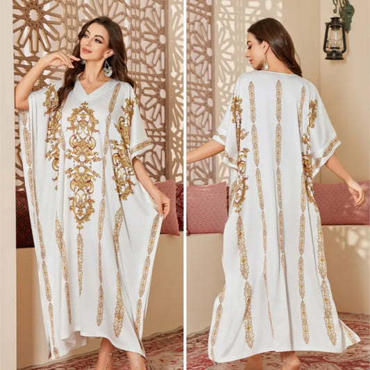 Elegant Middle Eastern–Style Flowy Night Gown
