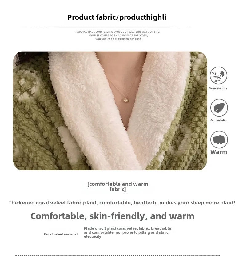 Long Plush Bathrobe – Cozy Fleece Winter Robe