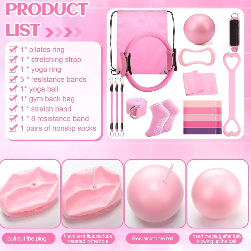 18-Piece Women's Pilates & Fitness Equipment Set