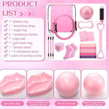 18-Piece Women's Pilates & Fitness Equipment Set