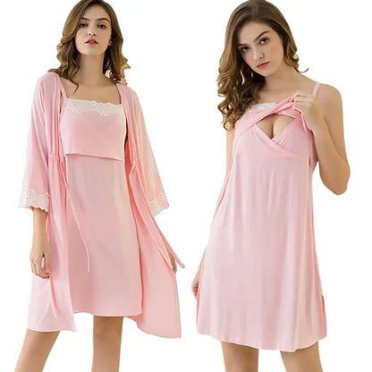 Lush Bloom Nursing Robe & Gown Set