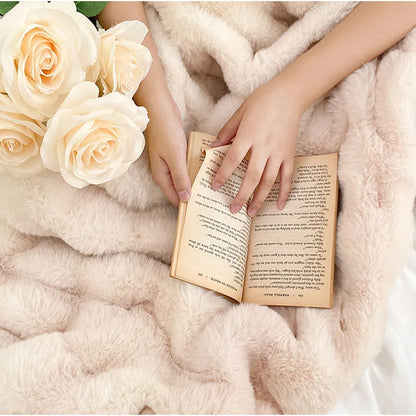 Luxury Ultra Soft Cozy Thickened Rabbit Fur Plush Blanket