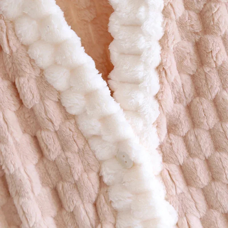 Bubble Cloud Cotton Plush Flannel Robe