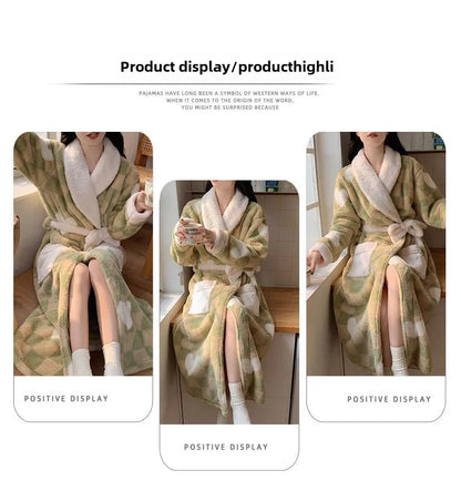 Long Plush Bathrobe – Cozy Fleece Winter Robe