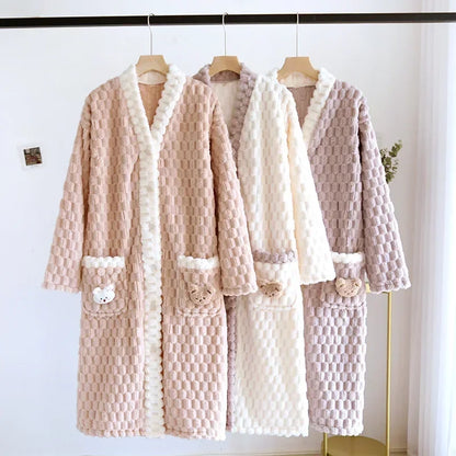 Bubble Cloud Cotton Plush Flannel Robe