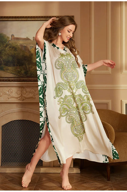 Elegant Middle Eastern–Style Flowy Night Gown
