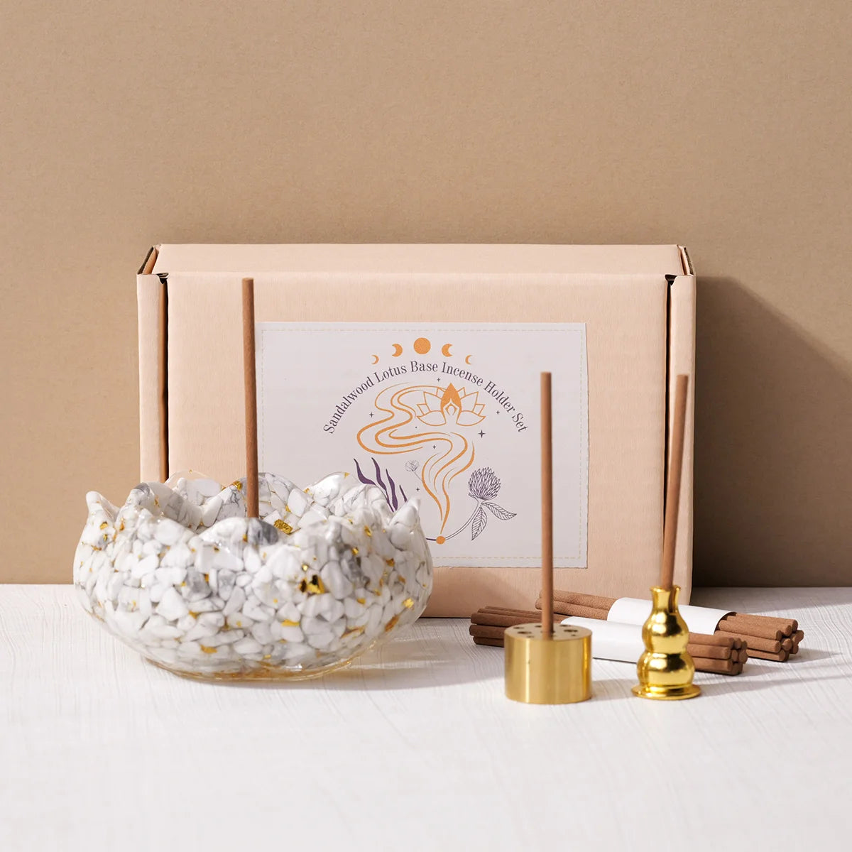 Natural Crystal Lotus Bowl - Incents Kit