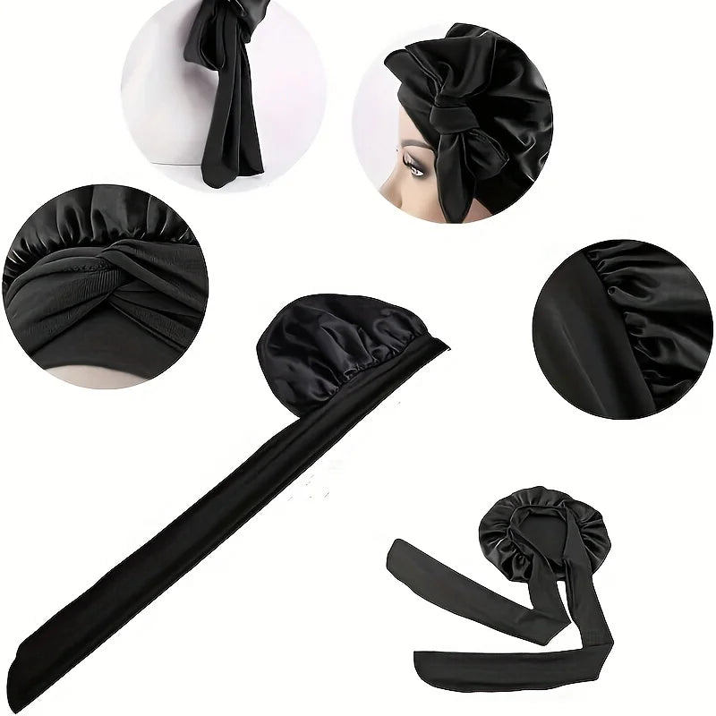 Pack of 2 Tie Satin Bonnets