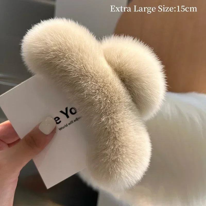 Plush Fur Hair Claw Clip