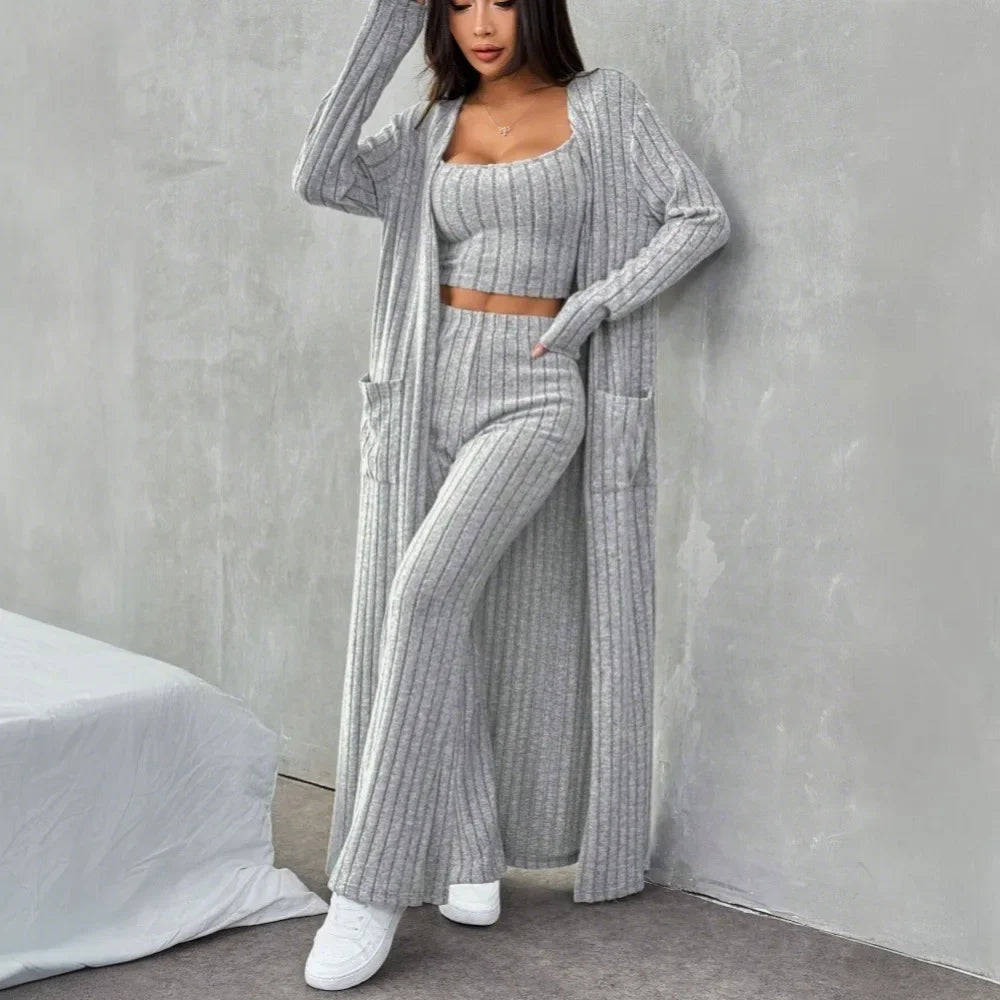 Autumn & Winter Knitted Casual Three-Piece Set