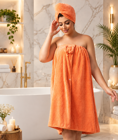 Lush Bloom Luxe Bath Wrap & Hair Towel Set