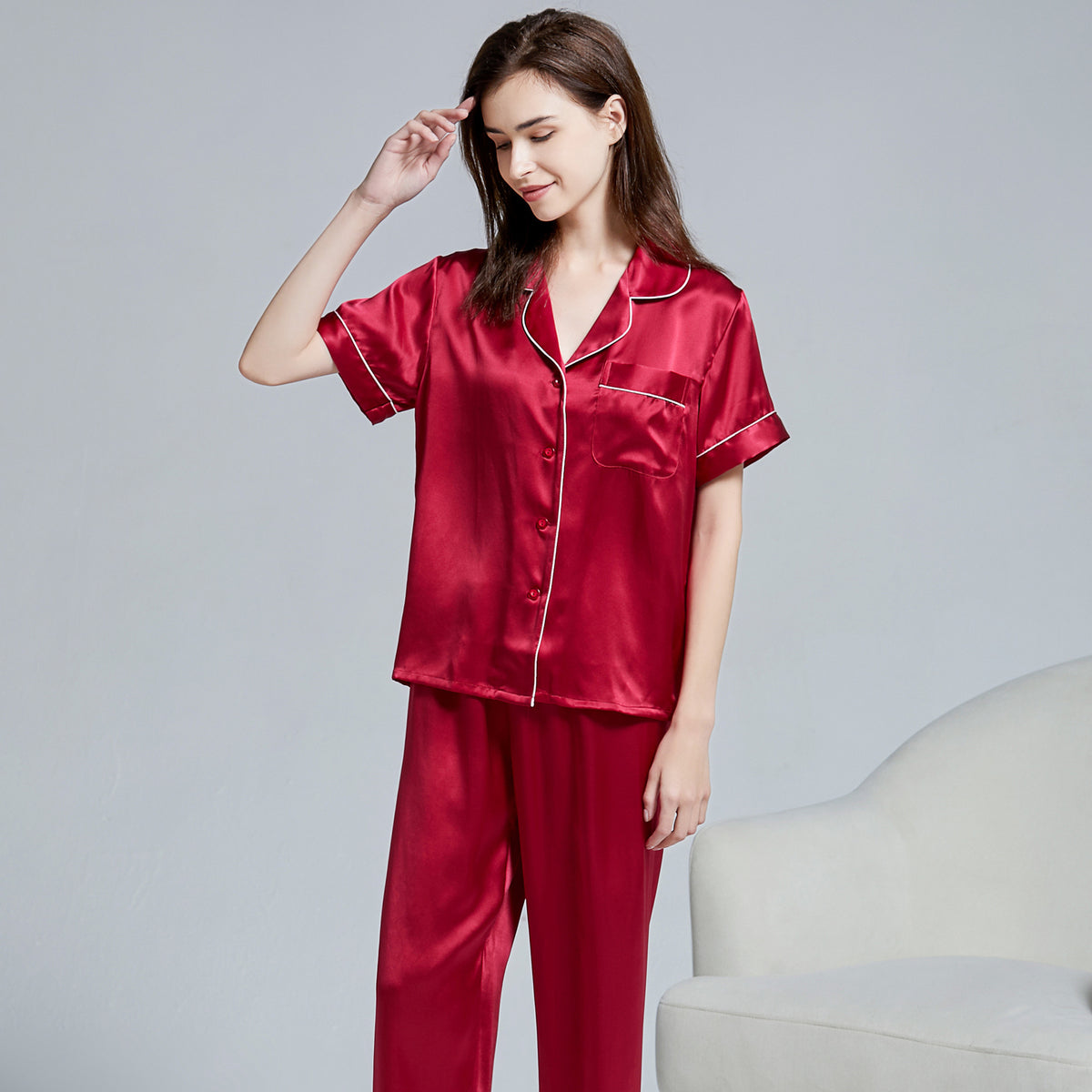 silk pajamas set